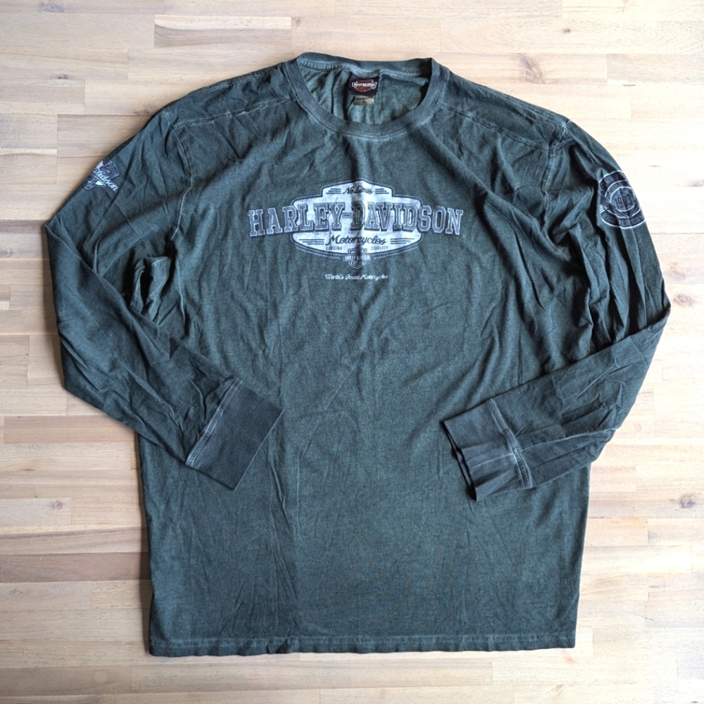 Harley Davidson Nameplate‎ Premi Long-Sleeve Shirt